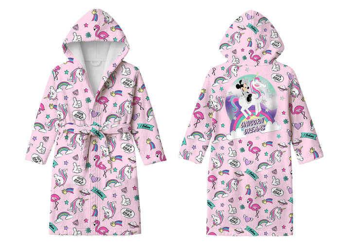 Unicorn Printed Cotton Bathrobe for Kids