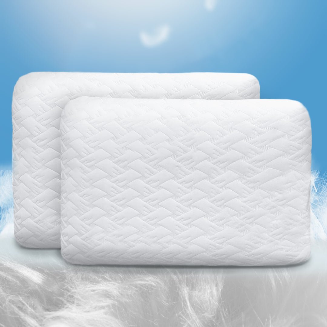 Memory foam pillow with compressed packaging. ( bouncy, soft, breathable) It alleviates chronic back, neck and shoulder pain. 