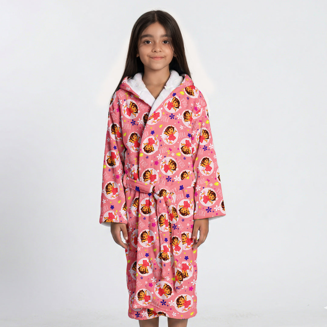 Dora Printed Cotton Bathrobe for Kids