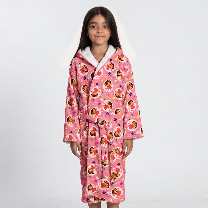 Dora Printed Cotton Bathrobe for Kids