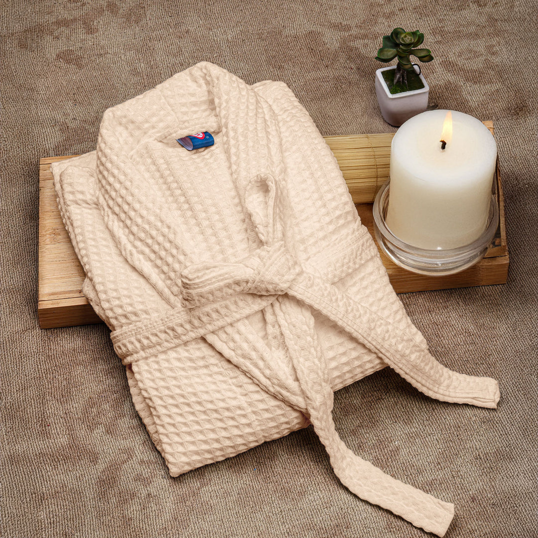 Brink 100% Cotton Unisex Waffle Bathrobe