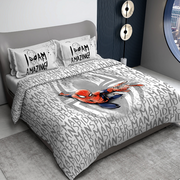 Marvel Spiderman Digital Printed 300TC Cotton Bedsheet (Amazing