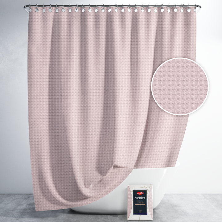 Venir Jacquard Waterproof Shower Curtain with Hooks