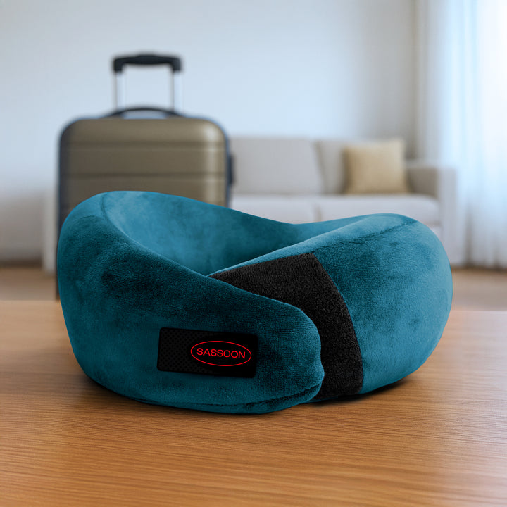 Memory Foam Neck Support Pillow With Adjustable Velcro Strap