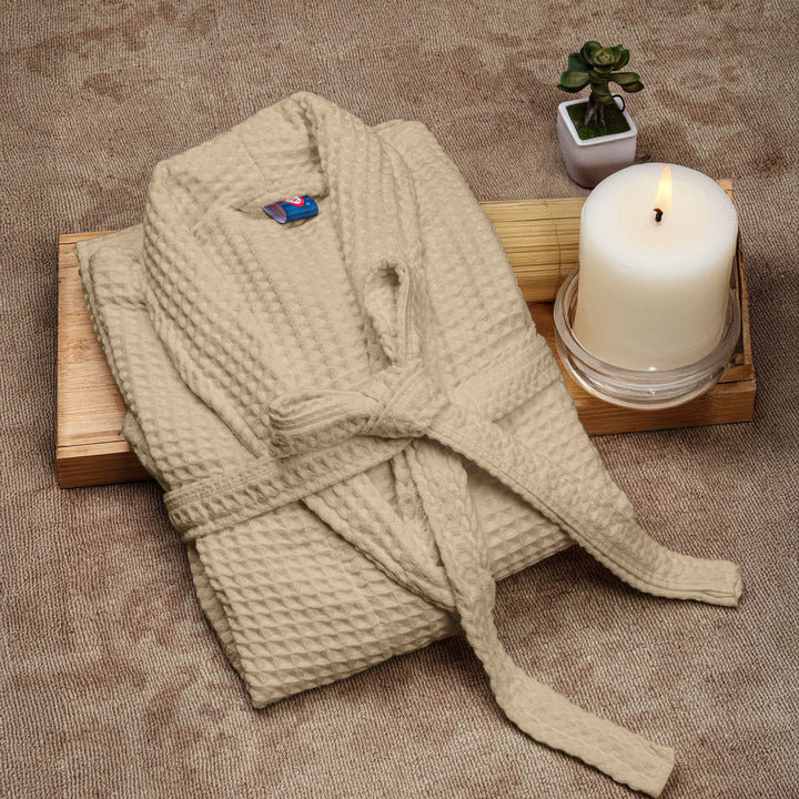 Brink 100% Cotton Unisex Waffle Bathrobe