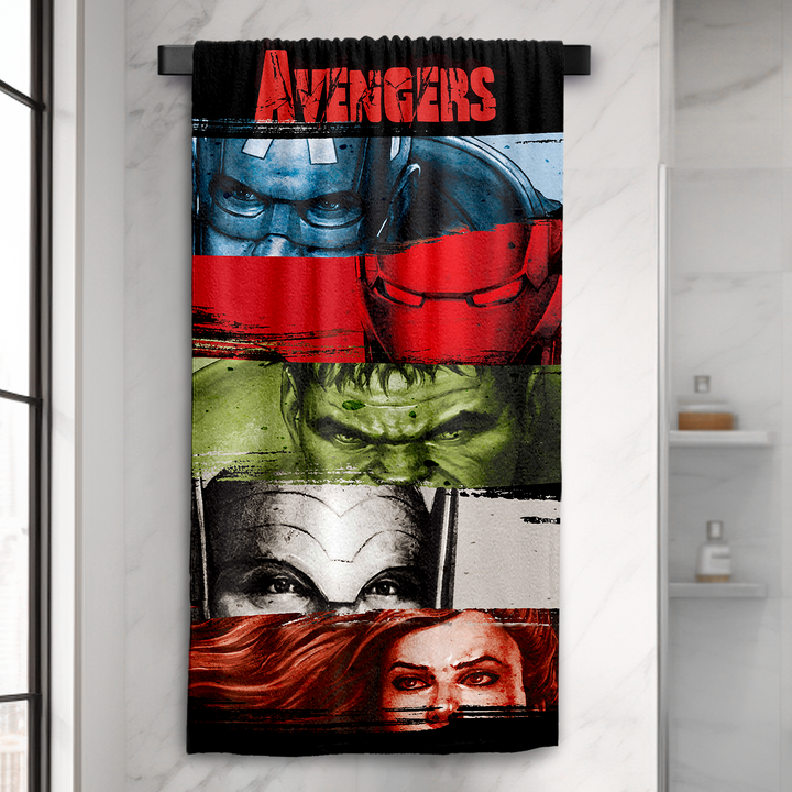 Marvel Avengers Towel : 100% Cotton, Ultrasoft and breathable, High quality (Size : 75 cm x 150 cm) Fade-Resistant. 