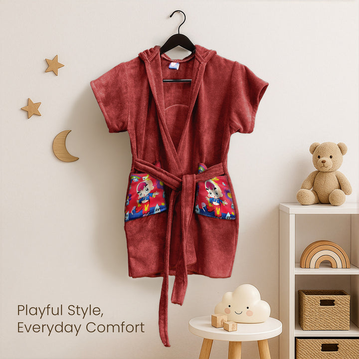 Hooded Bathrobe For Kids (Age 3-7 years)