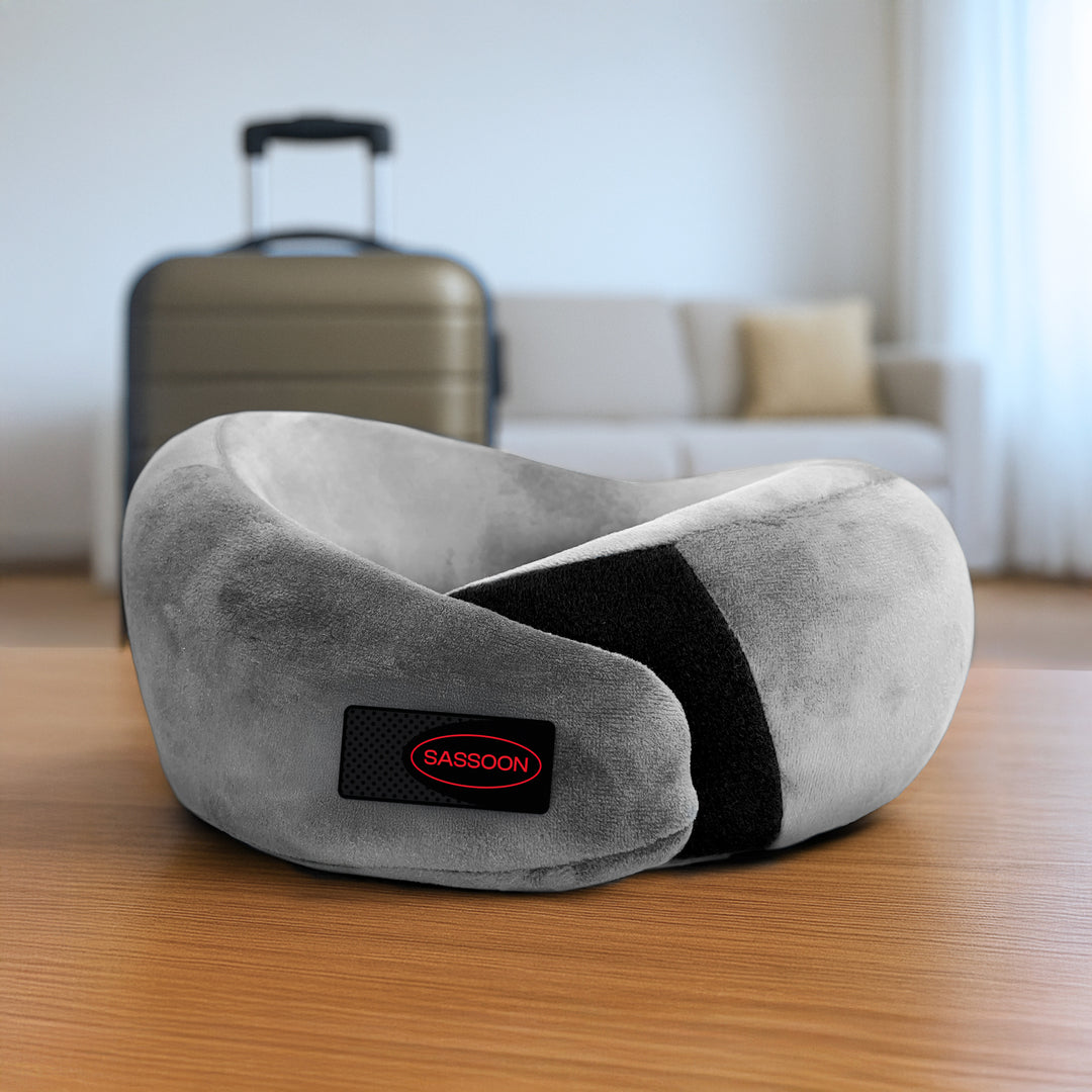Memory Foam Neck Support Pillow With Adjustable Velcro Strap