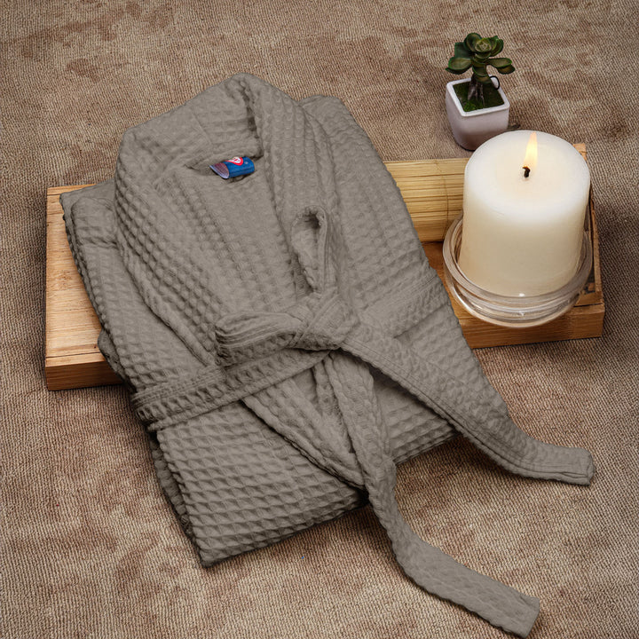 Brink 100% Cotton Unisex Waffle Bathrobe