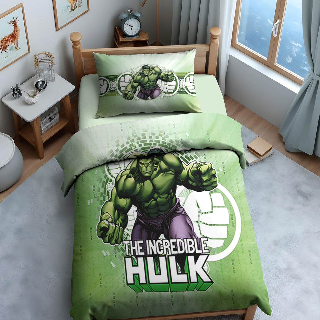 Marvel Hulk Digital Printed 300TC Cotton Bedsheet
