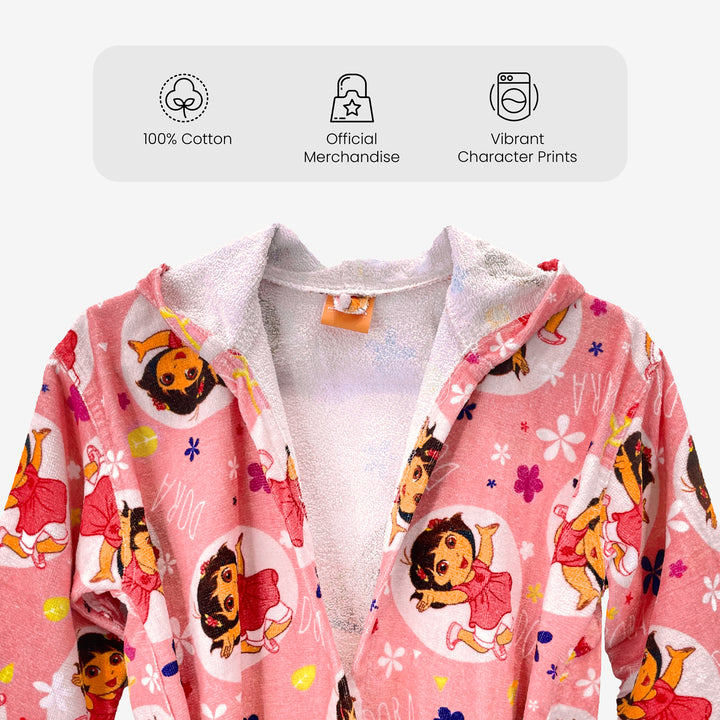 Dora Printed Cotton Bathrobe for Kids