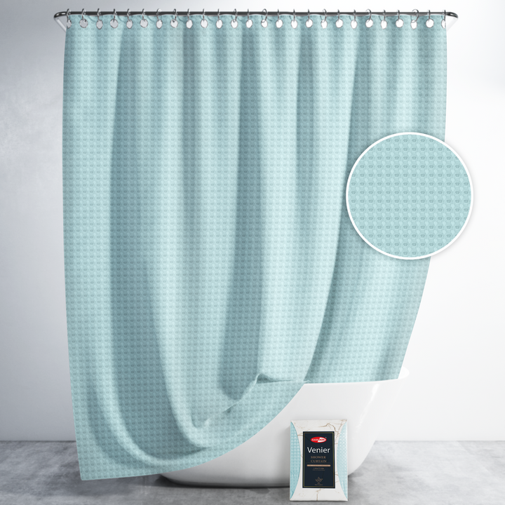 Venir Jacquard Waterproof Shower Curtain with Hooks