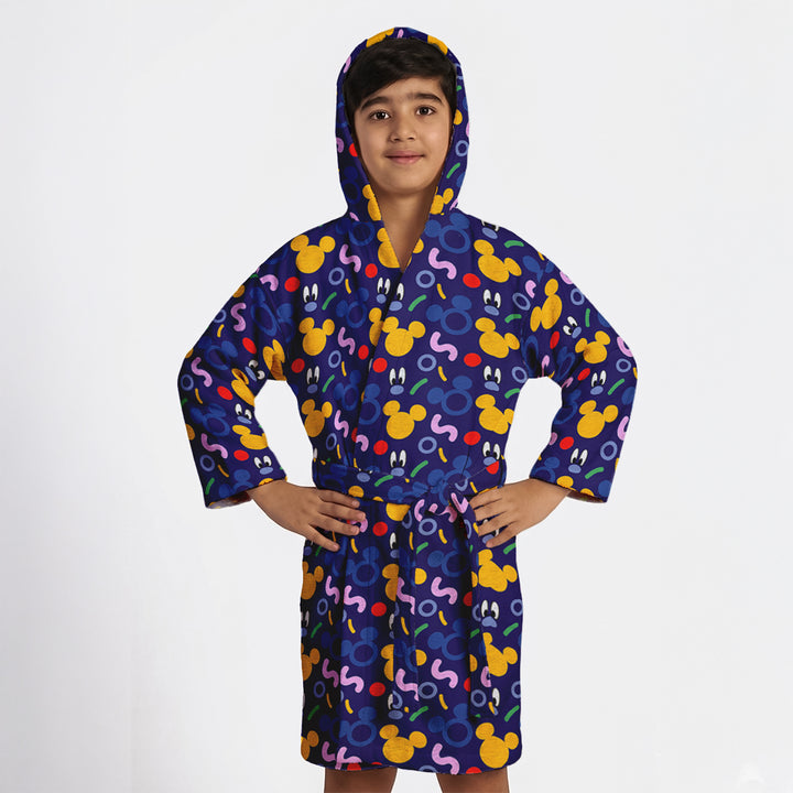 Disney Mickey Mouse Printed Cotton Bathrobe for Kids