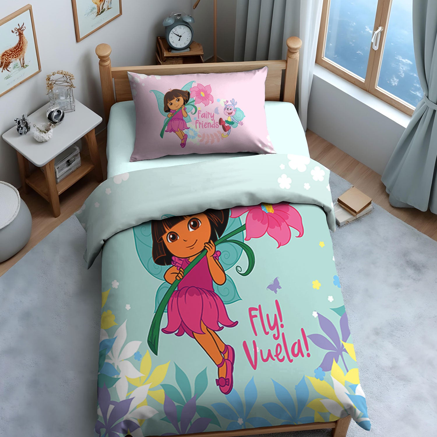 Dora Digital Printed 300TC Cotton Bedsheet (Fly) – Sassoon Fab