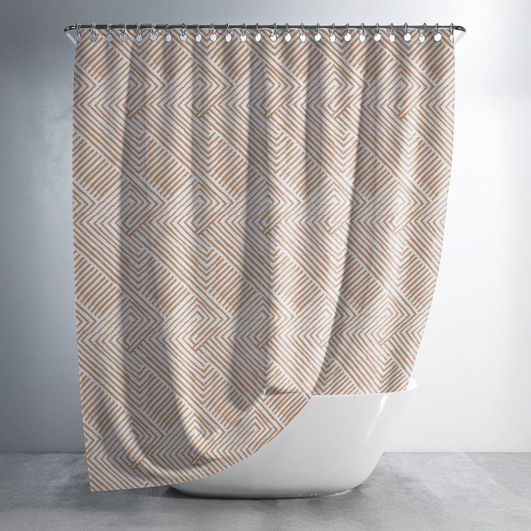 Printed Shower Curtain with Hooks