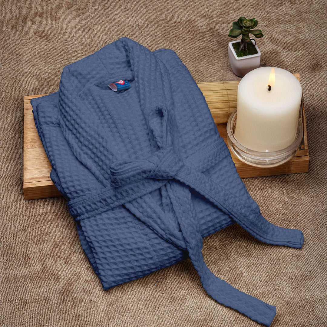 Brink 100% Cotton Unisex Waffle Bathrobe