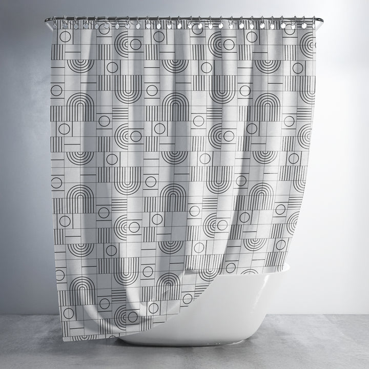 Printed Shower Curtain with Hooks