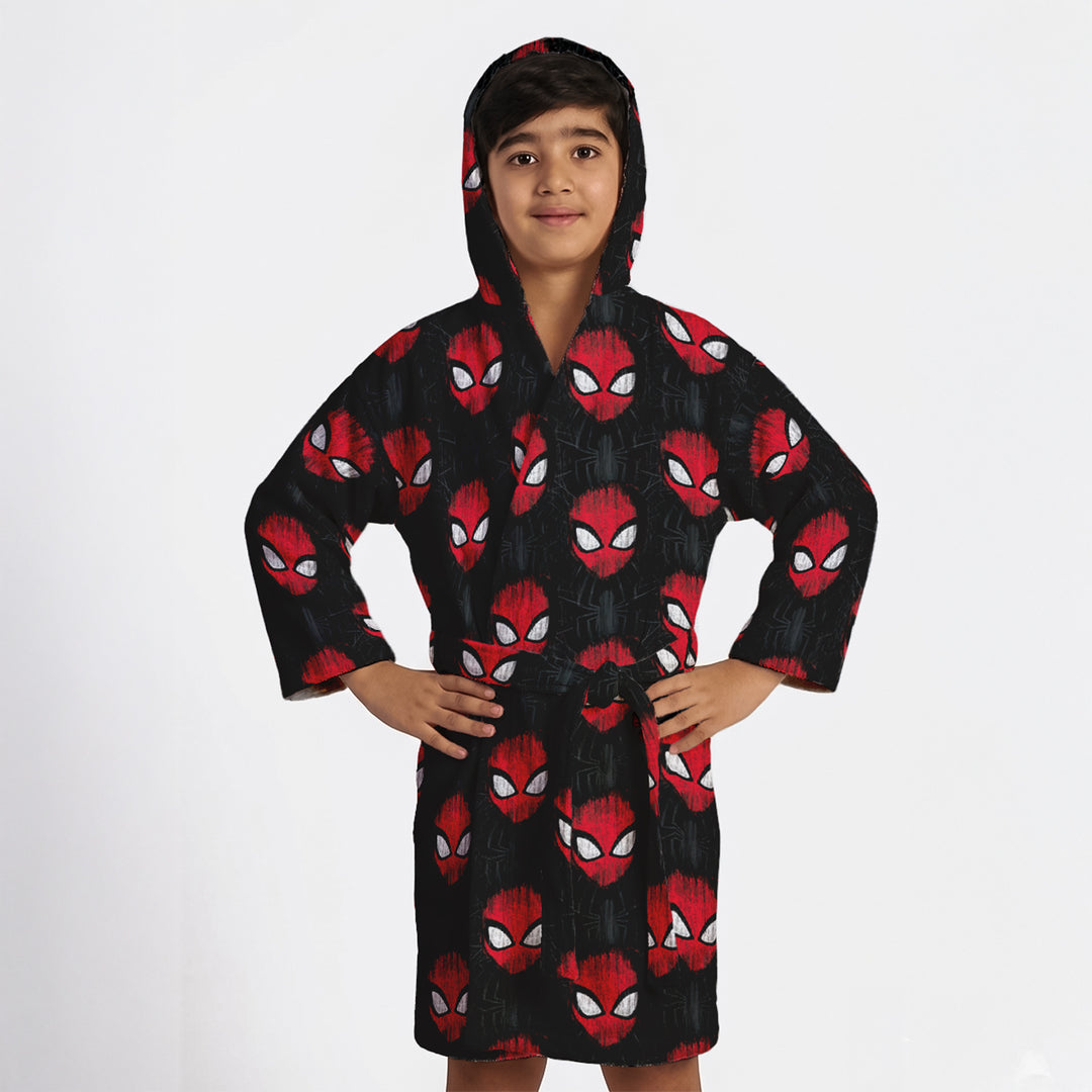 Spiderman Printed Cotton Bathrobe for Kids