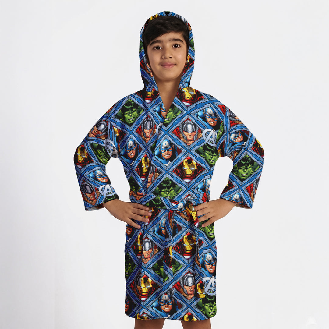 Avengers Printed Cotton Bathrobe for Kids