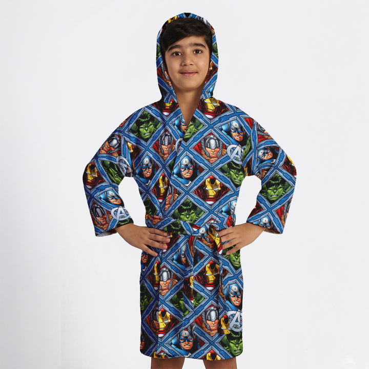 Avengers Printed Cotton Bathrobe for Kids