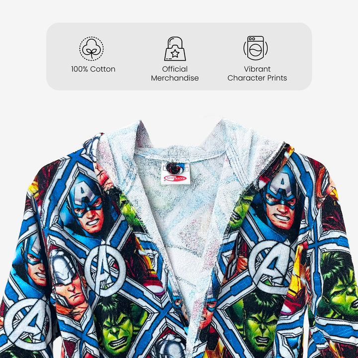 Avengers Printed Cotton Bathrobe for Kids