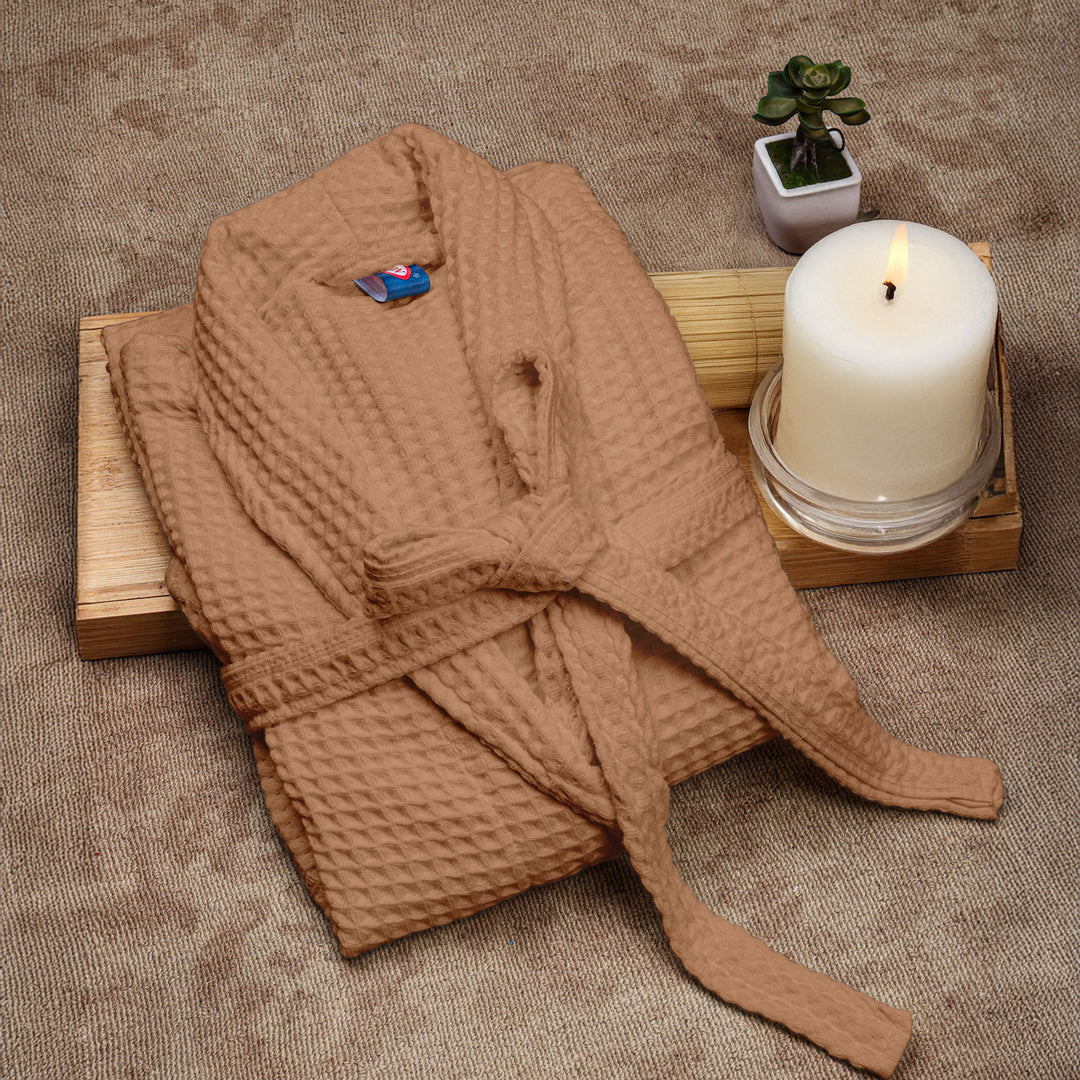 Brink 100% Cotton Unisex Waffle Bathrobe