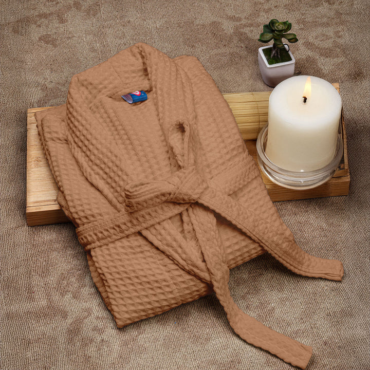 Brink 100% Cotton Unisex Waffle Bathrobe