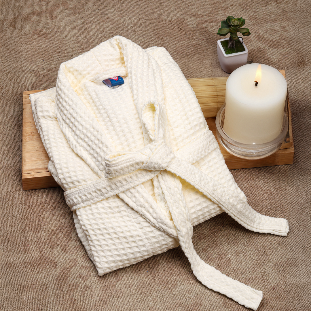 Brink 100% Cotton Unisex Waffle Bathrobe