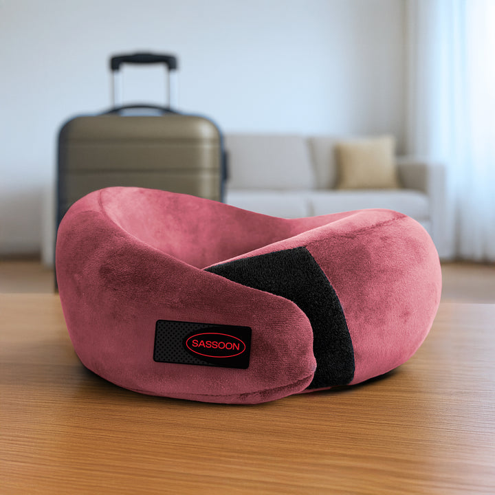 Memory Foam Neck Support Pillow With Adjustable Velcro Strap