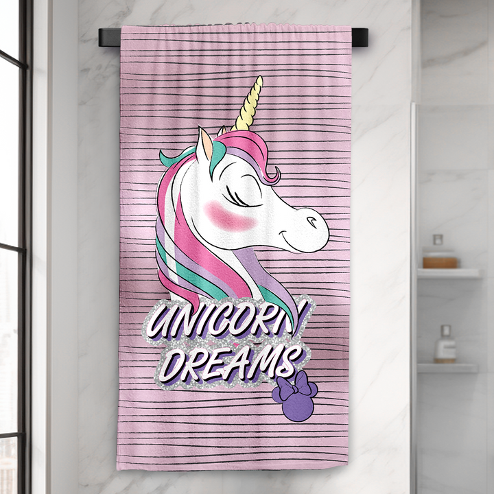 Unicorn Print 100% Cotton Towel ; Ultrasoft and breathable, High quality (Size : 75 cm x 150 cm) Fade-Resistant. 