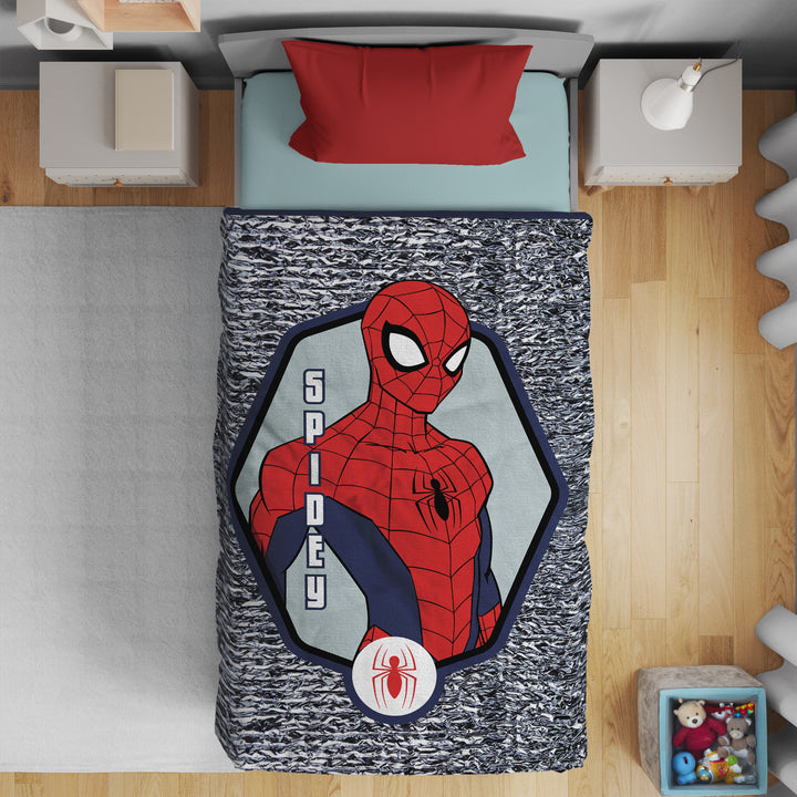Marvel Spiderman Kids Single Bed Knitted Blanket