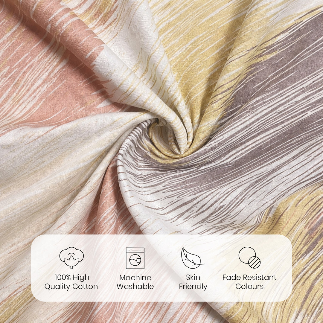 Brink 100% Cotton Printed Bedsheet - 300 TC