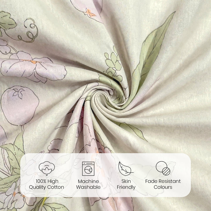 Brink 100% Cotton Printed Bedsheet - 300 TC