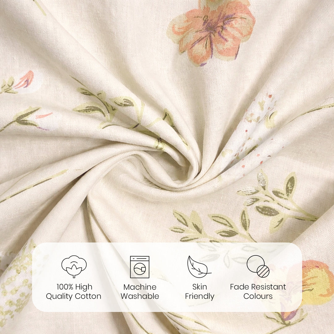 Brink 100% Cotton Printed Bedsheet - 300 TC