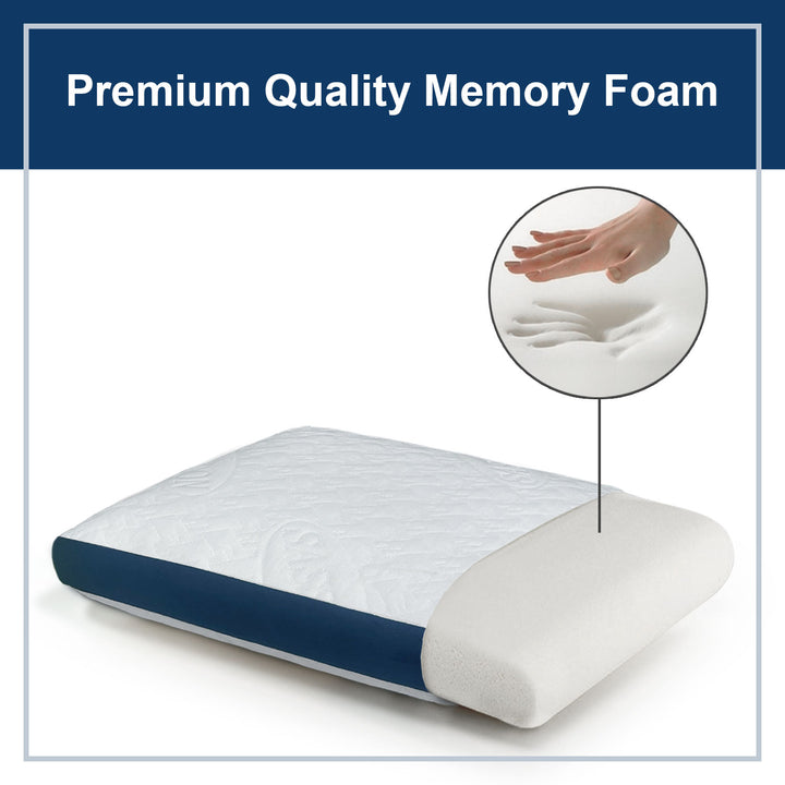 Soft Gusseted Memory Foam Pillow with removable and washable cover. ( Hypoallergenic, dust and mite resistant, ergonomic support, soft and breathable) 