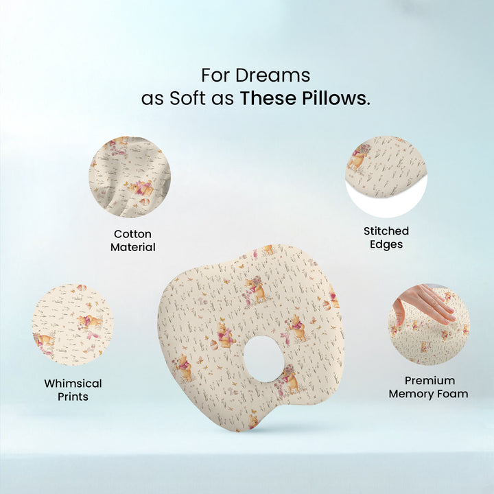 Disney Winnie The Pooh Baby Head Shaping Memory Foam Pillow