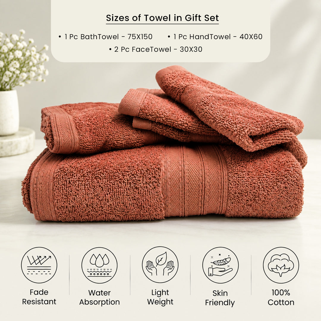 Chakrata 4 pc Towel Gift Set - 450 GSM