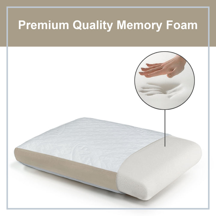 Soft Gusseted Memory Foam Pillow with removable and washable cover. ( Hypoallergenic, dust and mite resistant, ergonomic support, soft and breathable) 