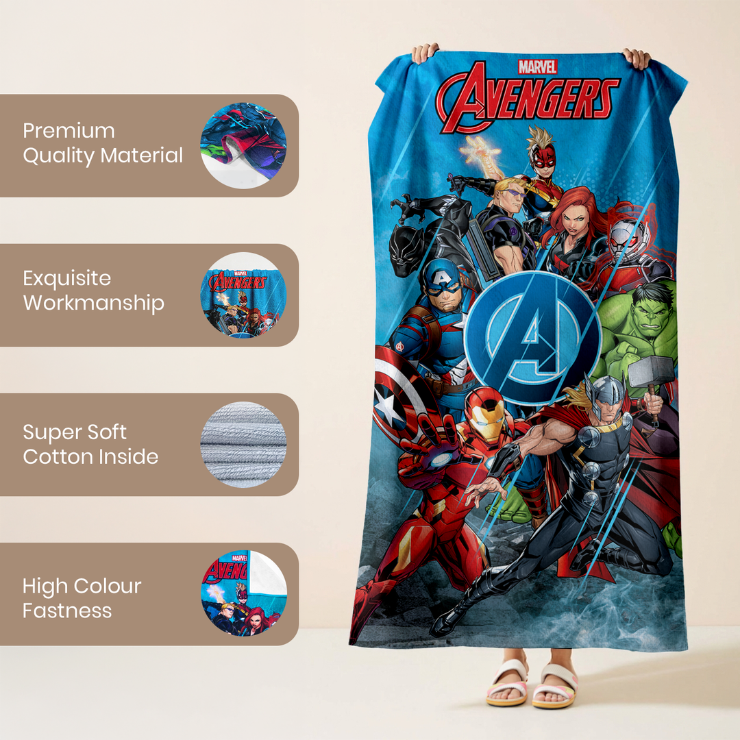 Avengers Kids Bath Towel - Blue