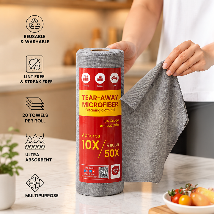 Tear Away Microfiber Multipurpose Cleaning Cloth Roll