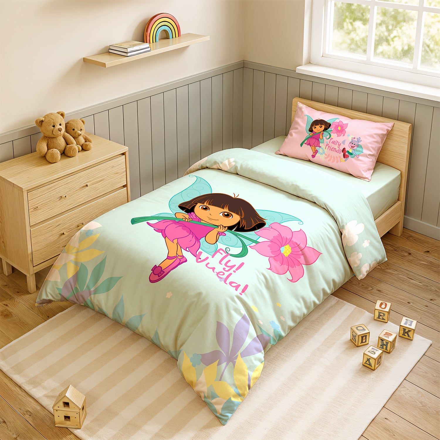 Dora Digital Printed 300TC Cotton Bedsheet (Fly) – Sassoon Fab
