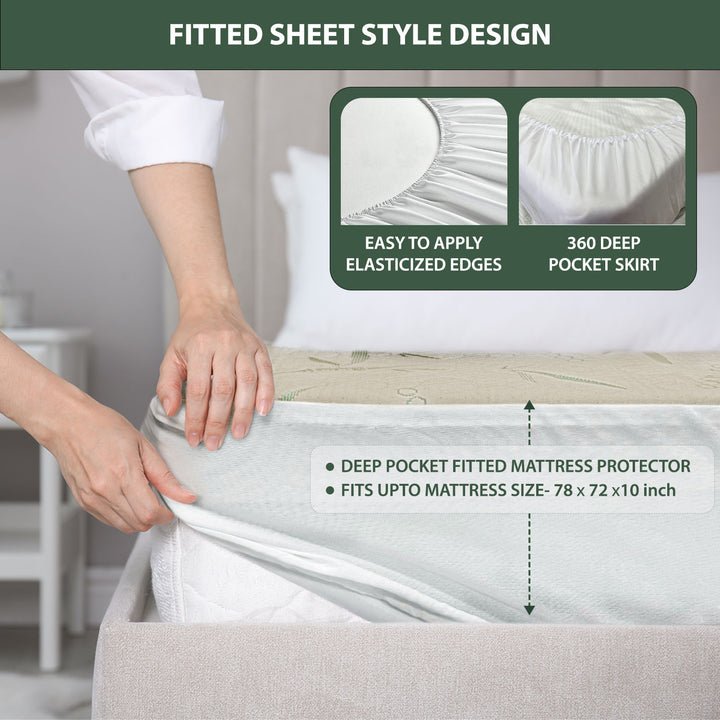 Spur Bamboo Fabric Mattress Protector (72 inch X 78 inch) - Pack of 1