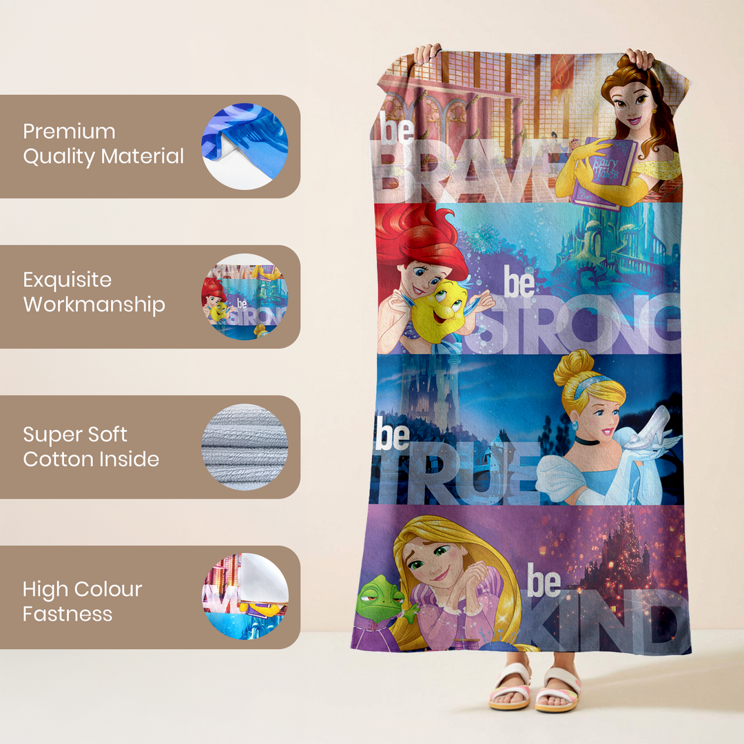 Disney Princess Kids Bath Towel - Multi