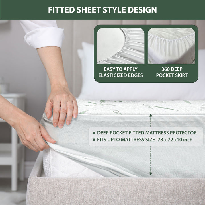 Spur Bamboo Fabric Mattress Protector (72 inch X 78 inch) - Pack of 1