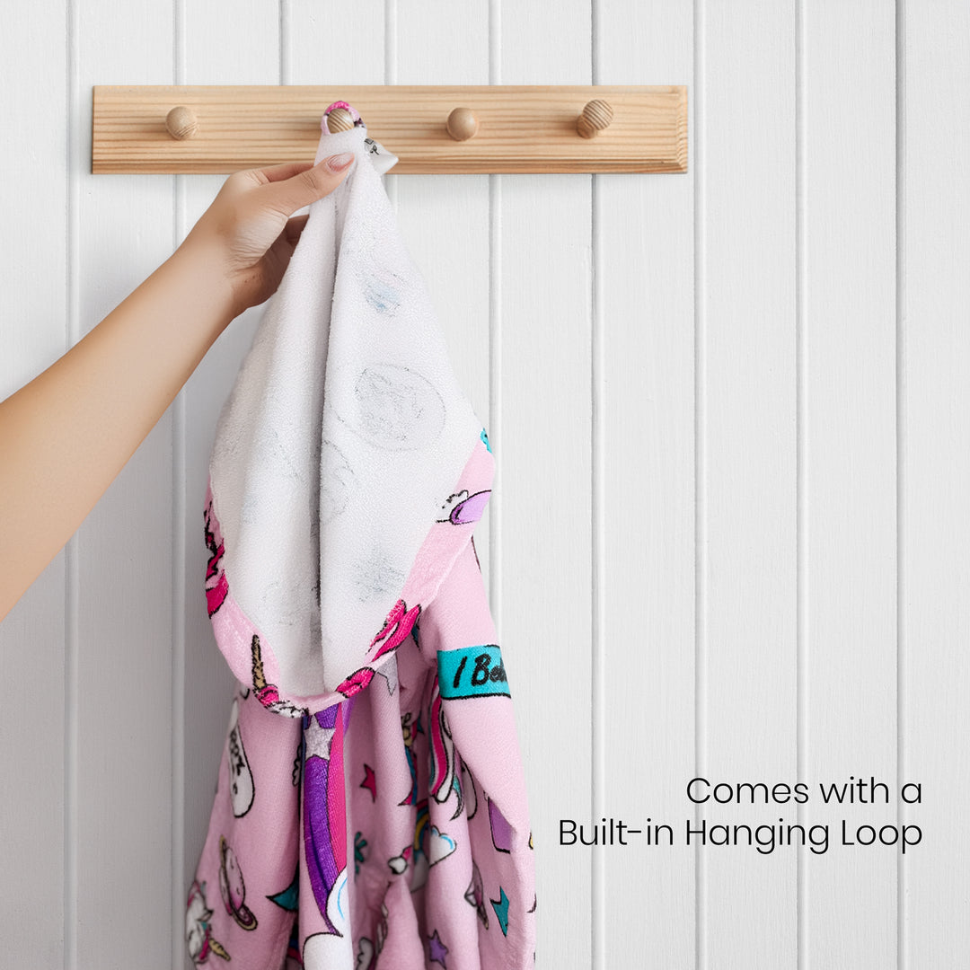 Unicorn Printed Cotton Bathrobe for Kids