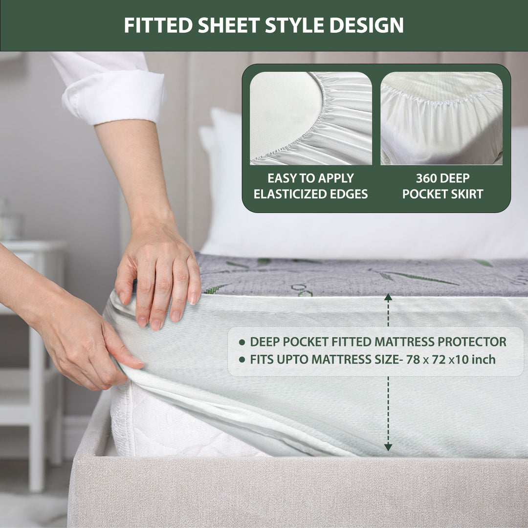 Spur Bamboo Fabric Mattress Protector (72 inch X 78 inch) - Pack of 1