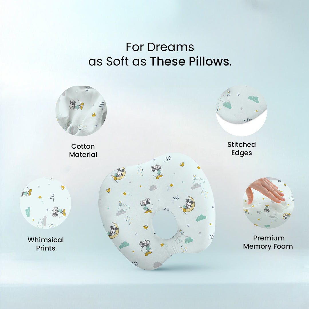Disney Mickey Mouse Baby Head Shaping Memory Foam Pillow