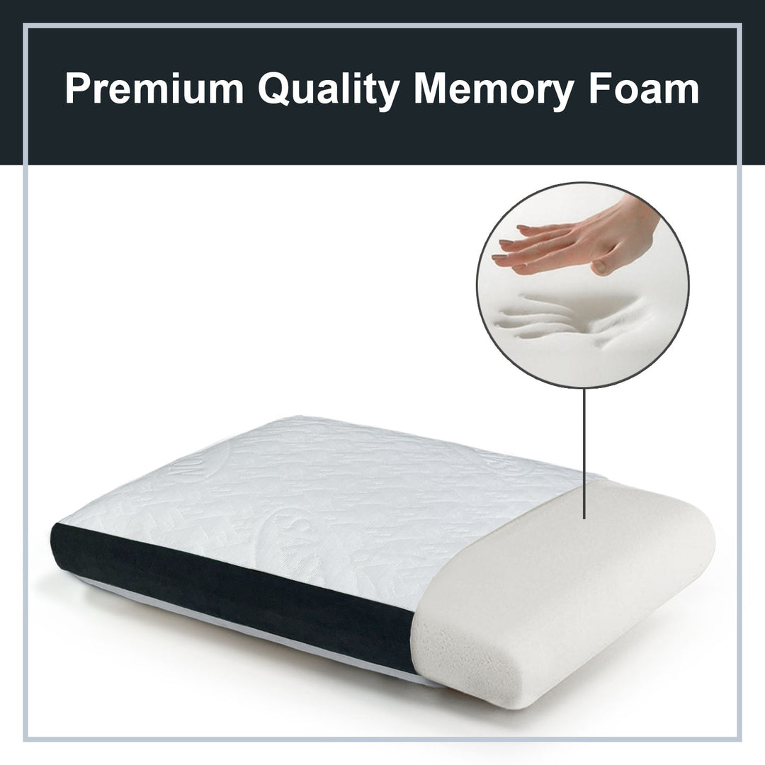 Soft Gusseted Memory Foam Pillow with removable and washable cover. ( Hypoallergenic, dust and mite resistant, ergonomic support, soft and breathable) 