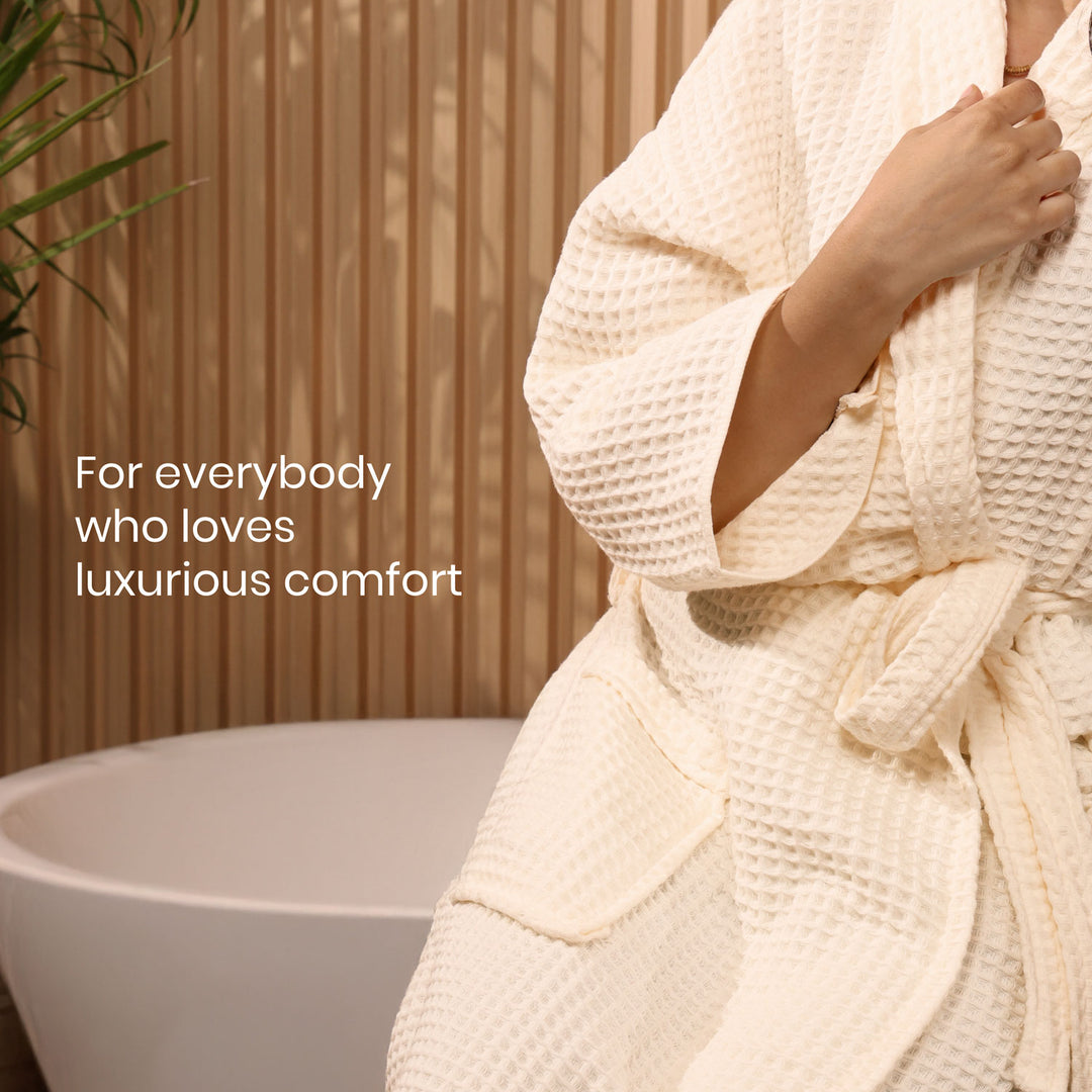 Brink 100% Cotton Unisex Waffle Bathrobe