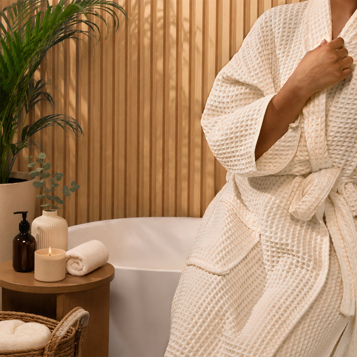 Brink 100% Cotton Unisex Waffle Bathrobe